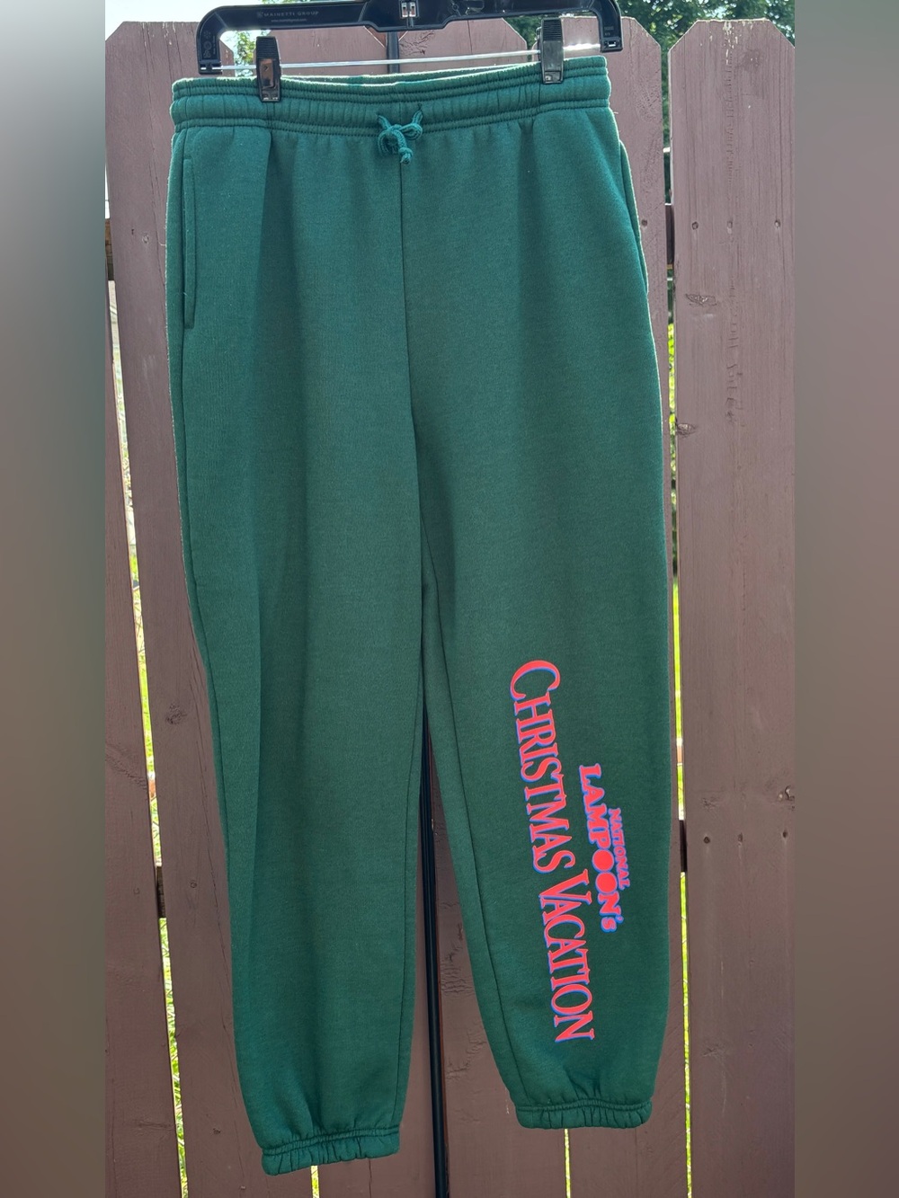 National Lampoons Christmas Vacation Green Sweat Pants Size Medium